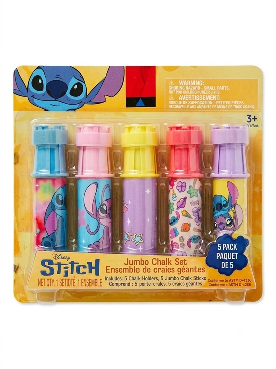 Disney Other - Disney Stitch Jumbo Chalk Set – Blue, Pink, Yellow, Red, Purple Holders